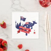 Serviette En Papier Joyeux Australia Day 26 janvier (En situation)