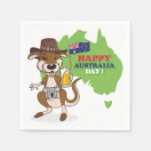 Serviette En Papier Joyeux Australia Day Kangaroo Koala (Devant)