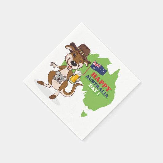 Serviette En Papier Joyeux Australia Day Kangaroo Koala (Coin)