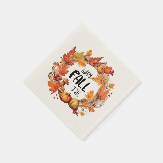 Serviette En Papier Joyeux automne Y'all (Coin)