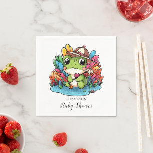Serviette En Papier Joyeux Baby shower de grenouille