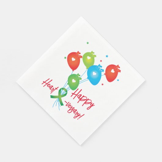 Serviette En Papier Joyeux Ballons Coeur versary (Coin)