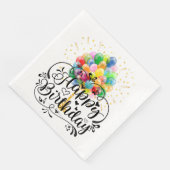 Serviette En Papier Joyeux Ballons d'anniversaire (Coin)