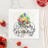 Serviette En Papier Joyeux Ballons d'anniversaire (En situation)