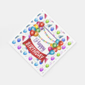 Serviette En Papier Joyeux Ballons d'anniversaire (Coin)