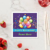 Serviette En Papier Joyeux ballons d'anniversaire - Personnaliser viol (En situation)
