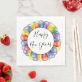 Serviette En Papier Joyeux Ballons du Nouvel An (En situation)