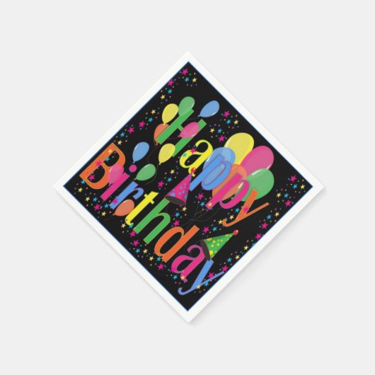 Serviette En Papier Joyeux Balloons de fête d'anniversaire serviettes (Coin)