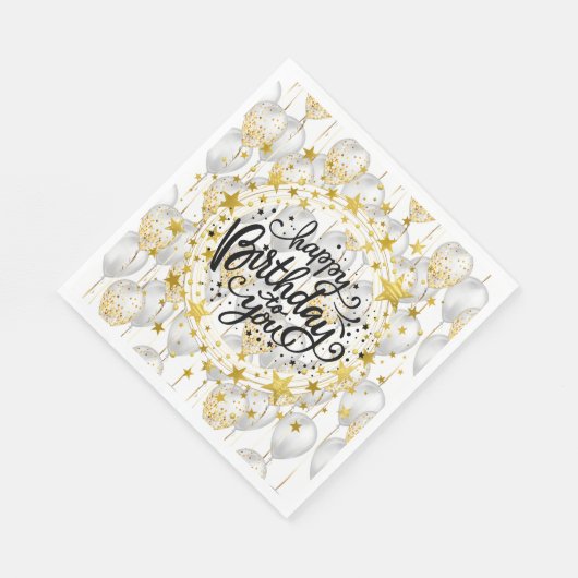 Serviette En Papier Joyeux Balloons de fête d'anniversaire serviettes (Coin)