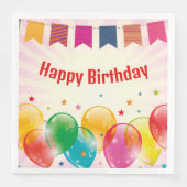 Serviette En Papier Joyeux Banderoles d'anniversaire (Devant)