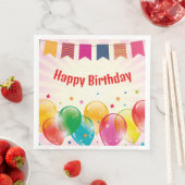 Serviette En Papier Joyeux Banderoles d'anniversaire (En situation)