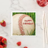Serviette En Papier Joyeux baseball d'anniversaire (En situation)