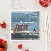 Serviette En Papier Joyeux bateau d'anniversaire (En situation)