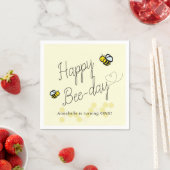 Serviette En Papier Joyeux Bee Day Jaune Fille Anniversaire Papier (En situation)