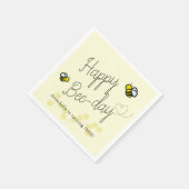 Serviette En Papier Joyeux Bee Day Jaune Fille Anniversaire Papier (Coin)