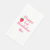 Serviette En Papier Joyeux Berry Première fraise 1er anniversaire 2024 (Coin)