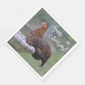 Serviette En Papier Joyeux Birthday Birdbath Poulet (Coin)