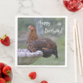 Serviette En Papier Joyeux Birthday Birdbath Poulet (En situation)