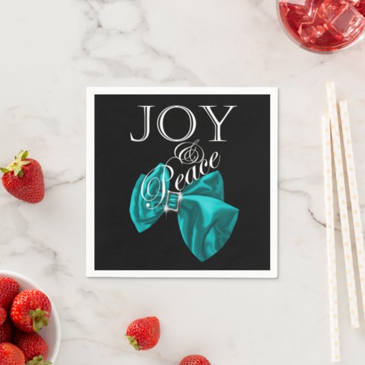 Serviette En Papier joyeux bleu ruban paix (En situation)