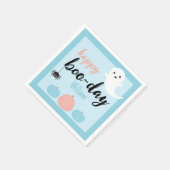 Serviette En Papier Joyeux Boo-Day Blue Halloween Anniversaire (Coin)