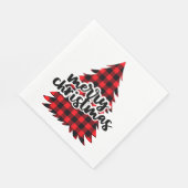 Serviette En Papier Joyeux Buffalo de Noël Plaid Christmas Tree (Coin)