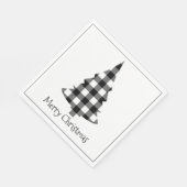 Serviette En Papier Joyeux Buffalo de Noël Plaid Russe Noël (Coin)