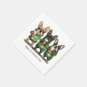 Serviette En Papier Joyeux Bulldogs français de la Saint-Patrick (Coin)