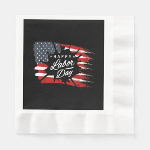 Serviette En Papier Joyeux cadeau de la fête du travail drapeau améric