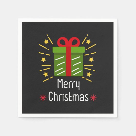 Serviette En Papier Joyeux cadeau de Noël (Devant)
