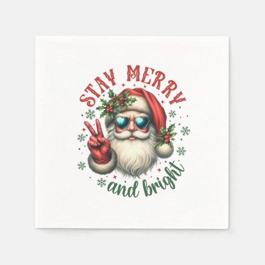 Serviette En Papier Joyeux cadeau de Noël (Devant)