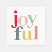 Serviette En Papier Joyeux cadeau de Noël coloré moderne (Devant)