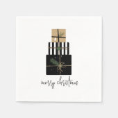 Serviette En Papier Joyeux cadeau de Noël moderne vacances (Devant)