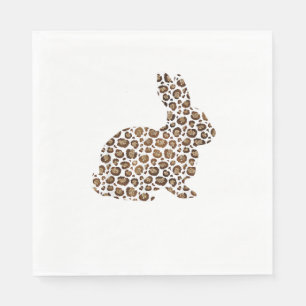 Serviette En Papier Joyeux cadeau de Pâques Empreinte de léopard Motif