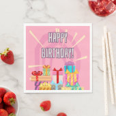 Serviette En Papier Joyeux Cadeaux D'Anniversaire Sur Des Serviettes R (En situation)