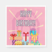 Serviette En Papier Joyeux Cadeaux D'Anniversaire Sur Des Serviettes R (Devant)