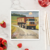 Serviette En Papier Joyeux Camion de vidage d'anniversaire (En situation)