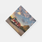 Serviette En Papier Joyeux Camion d'incendie d'anniversaire (Coin)