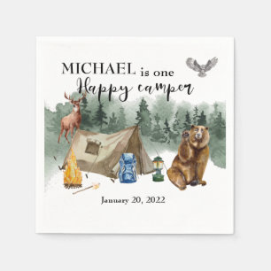 Serviette En Papier Joyeux Camper Ours de Forêt Anniversaire