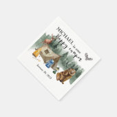 Serviette En Papier Joyeux Camper Ours de Forêt Anniversaire (Coin)