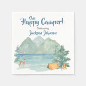 Serviette En Papier Joyeux Camper Rustic Mountains Aquarelle Anniversa (Devant)