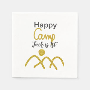 Serviette En Papier Joyeux camping campeur un anniversaire enfants sol