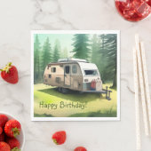 Serviette En Papier Joyeux Camping d'anniversaire (En situation)