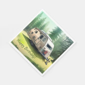 Serviette En Papier Joyeux Camping d'anniversaire (Coin)