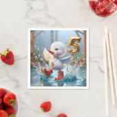 Serviette En Papier Joyeux Canard Avec Ballons D'Anniversaire N°5 (En situation)
