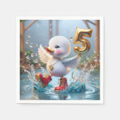 Serviette En Papier Joyeux Canard Avec Ballons D'Anniversaire N°5 (Devant)