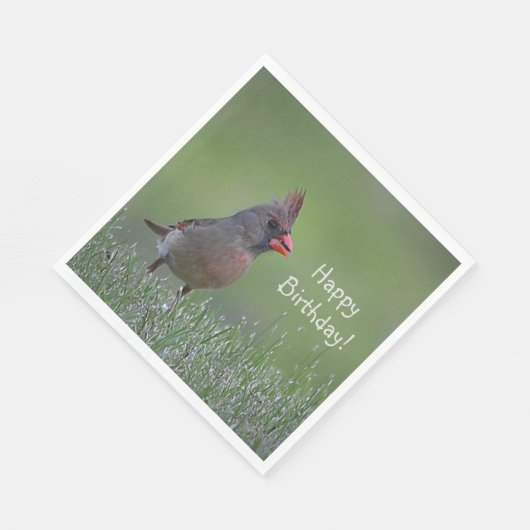 Serviette En Papier Joyeux Cardinal d'anniversaire (Coin)