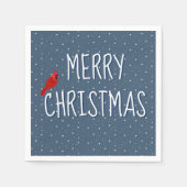 Serviette En Papier Joyeux Cardinal De Noël Sur Les Étoiles (Devant)