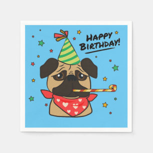 Serviette En Papier Joyeux Carlin d'anniversaire