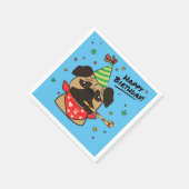 Serviette En Papier Joyeux Carlin d'anniversaire (Coin)