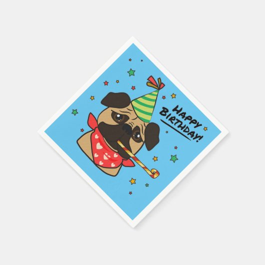 Serviette En Papier Joyeux Carlin d'anniversaire (Coin)